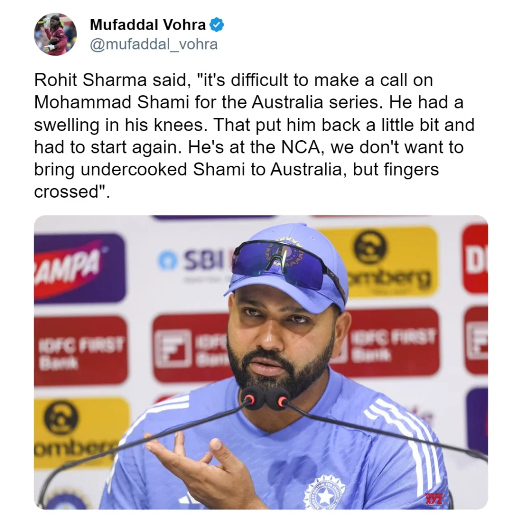 rohit sharma on mohammed shami